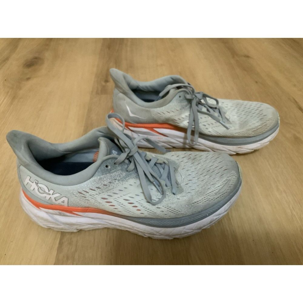 Hoka One One Clifton 8 Womens 11 B Running Shoes Sneakers Blue 1119394